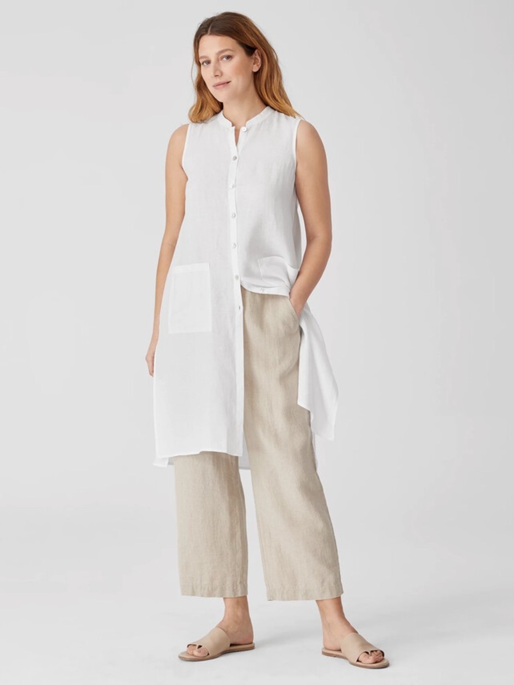 Eileen Fisher | Organic Handkerchief Linen Long Shirt New w/ Tags ~ Medium